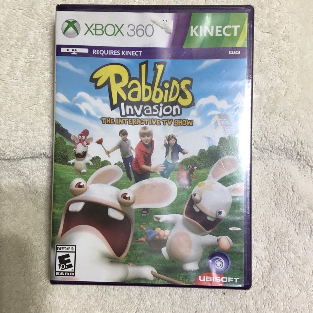Microsoft X Box 360, “Rabbids Invasion “, NEW/SEALED, requires Kinect